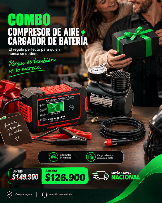 Kit Todoterreno | Compresor de aire + Cargador de batería