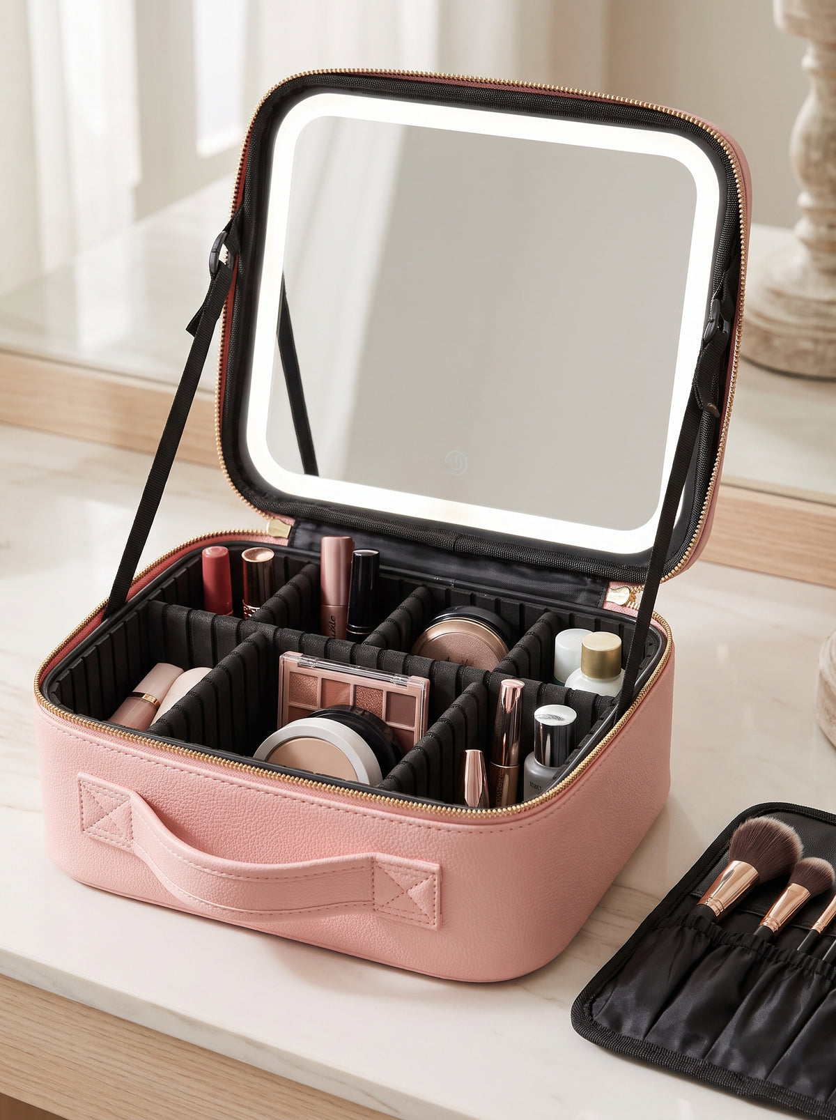 Cosmetiquera con luz led Mediana