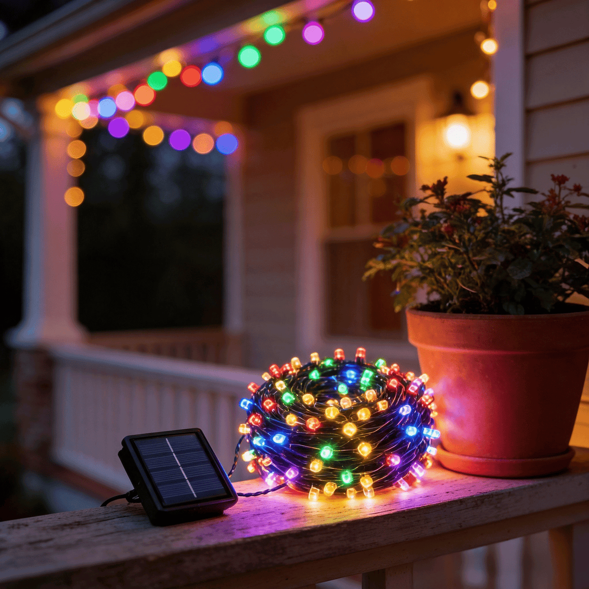 Luces navidad panel solar 200 led