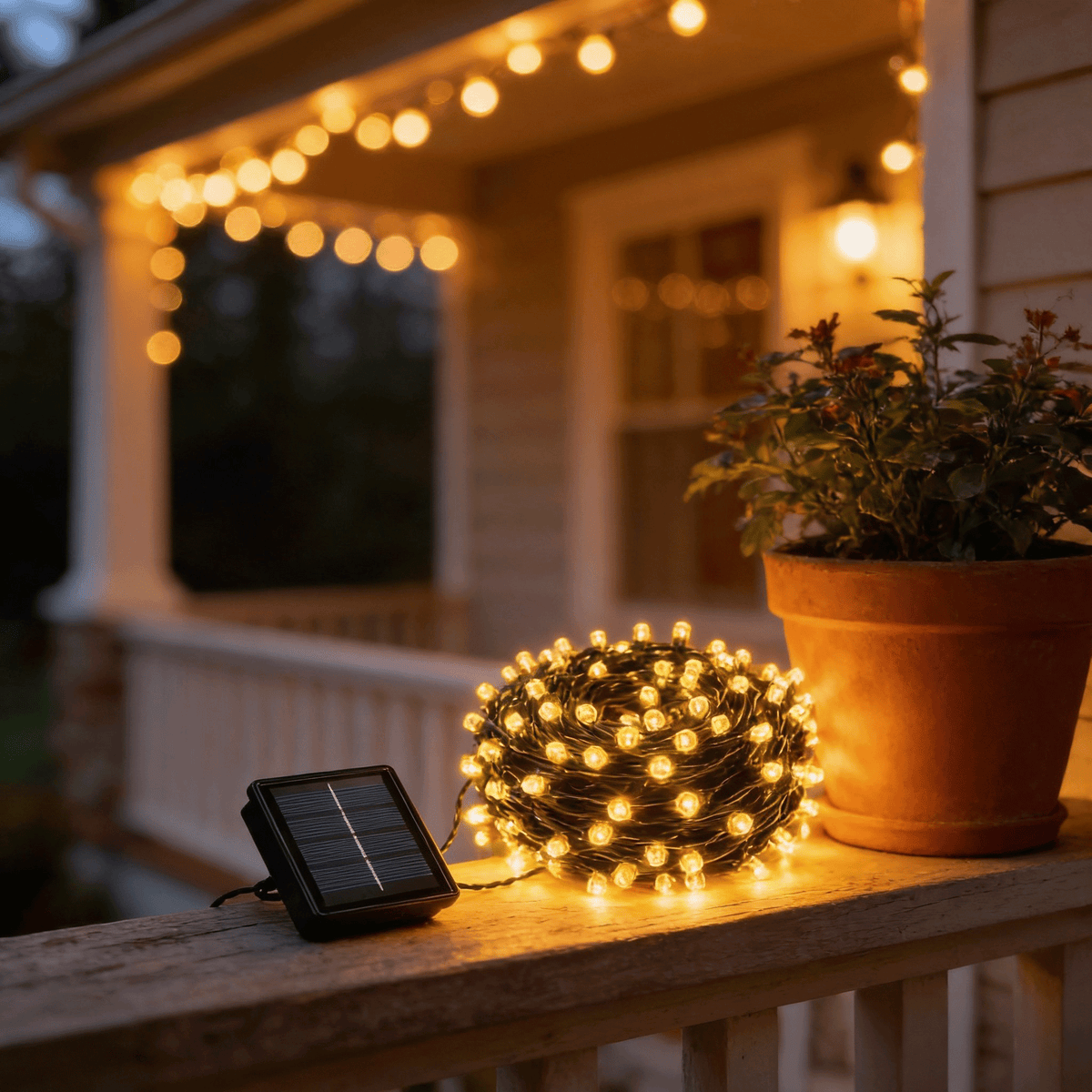Luces navidad panel solar 200 led