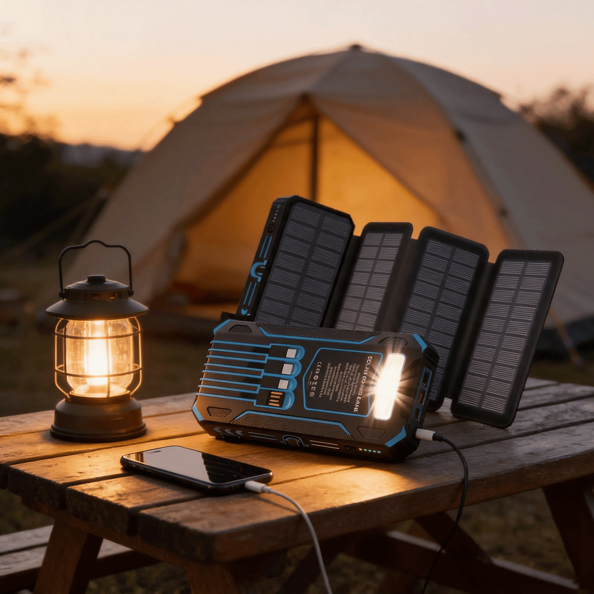 Power Bank Solar 20.000 mAh 4 Paneles