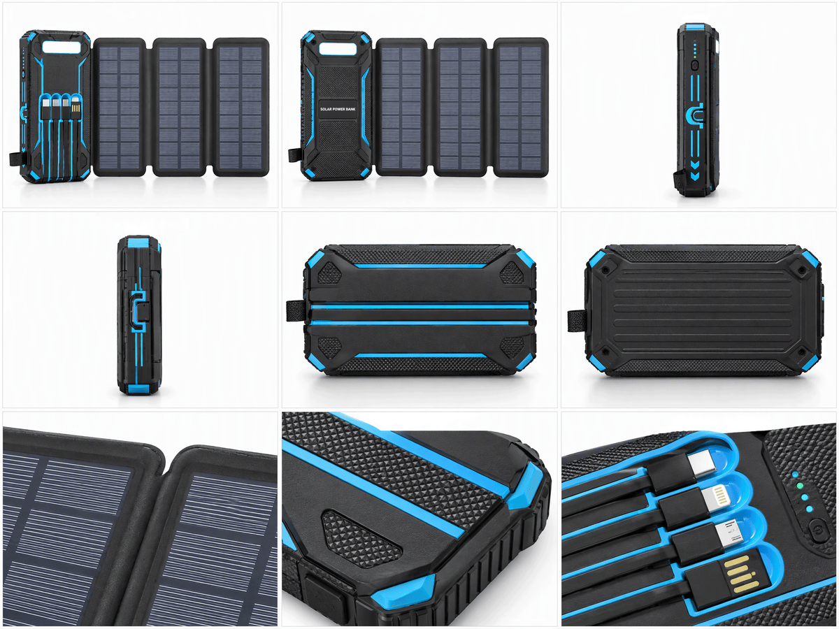 Power Bank Solar 20.000 mAh 4 Paneles